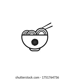 Japan noodle vector logo is black which has a characteristic bowl black