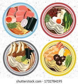 japan noodles meal food tasty lunch table top view cuisine