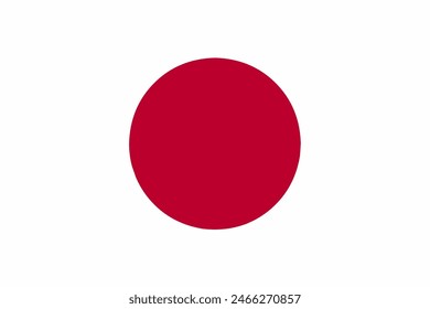 Japan official flag vector with standard size and proportion. National flag emblem with accurate size and colors.