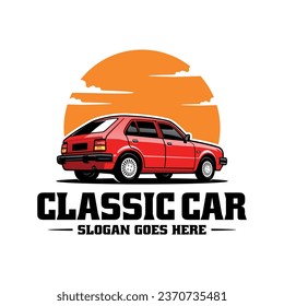 japan old car illustration logo vector