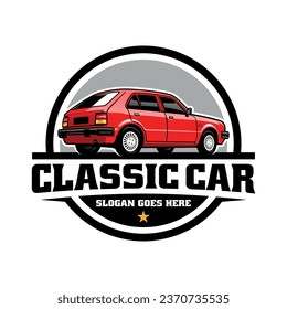 vector del logotipo de la ilustración del coche antiguo de japón