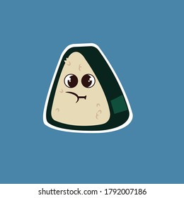 Japón Onigiri Cute vector de caracteres para ícono y pegatina