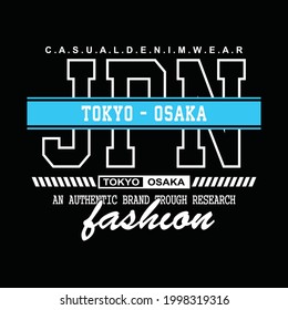 Japan osaka denim streetwear typography t-shirt design	