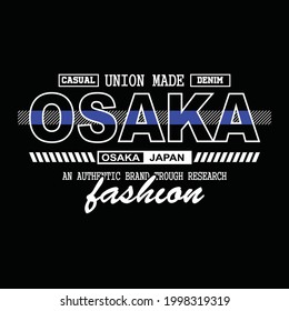 Japan osaka denim streetwear typography t-shirt design	