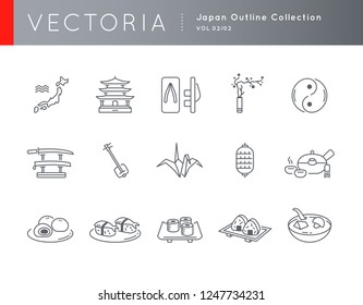 Japan Outline Icons Collection vol 02