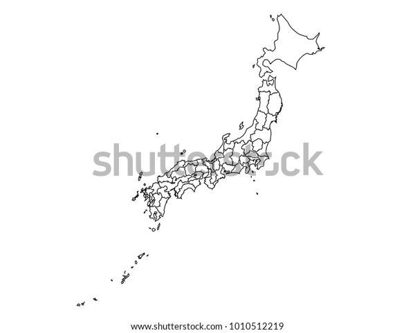 Japan Outline Map Detailed Isolated Vector Stock Vector (royalty Free 