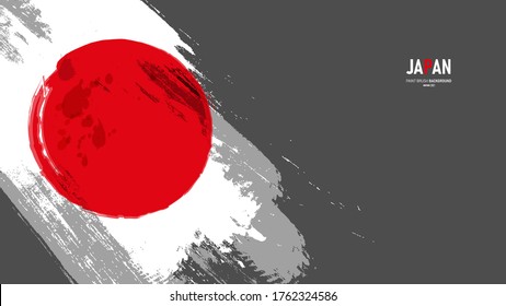 El fondo de la bandera pintada en Japón. Bandera del trazo del pincel grunge vectorial. Plantilla de banner.