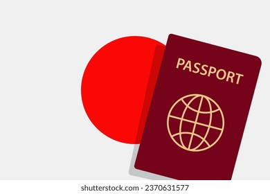 Japan Passport. Japan Flag Background. Vector