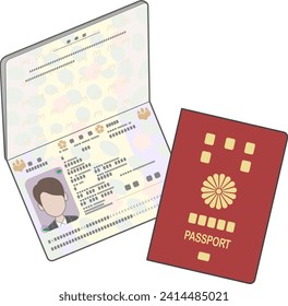 The Japan passport isolated on white background