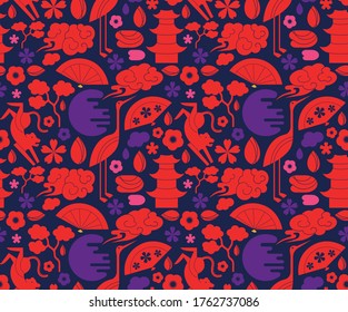 Japan Muster nahtlos Design. Textil- und Papierserie