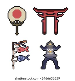japan pixel art for dynamic digital projects and designs.