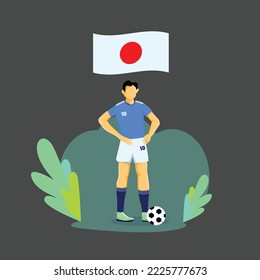 japan player flat concept character design