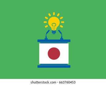 Japan Podium Bright Idea Speech