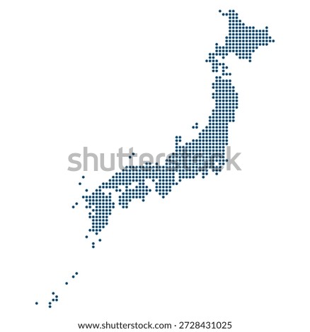 Japan Professional Dotted Map for Corporate Governance and Economic Planning. Japan dotted map.