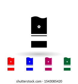 Japan rear admiral military ranks and insignia multi color icon. Simple glyph, flat vector of military ranks and insignia of japan icons for ui and ux, website or mobile