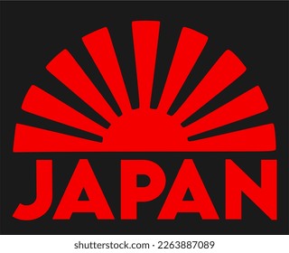 Japan red with black background 
