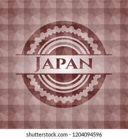 Japan red emblem with geometric pattern. Seamless.