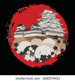 flores de árbol de la bandera roja de japón