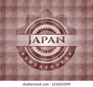 Japan red geometric pattern emblem. Seamless.