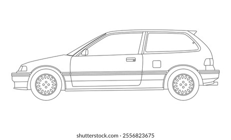 Japan Retro Compact Hatchback
Vector Speed Icon Classic Vehicle Automobile Auto