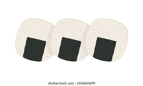 Japan rice ball vector. wallpaper. free space for text.