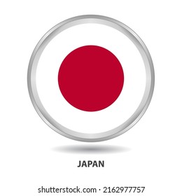 Japan round flag design is used as badge, button, icon, wall painting