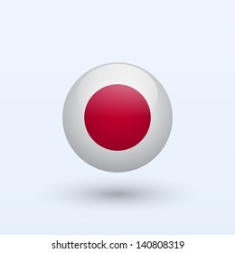 Japan round flag. Vector illustration.