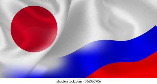 Japan Russia Flag Background