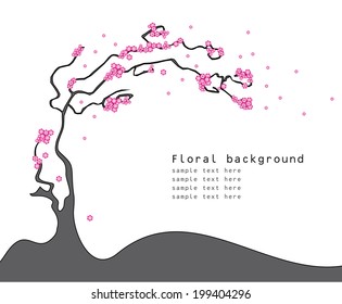 Japan sakura tree  Vector illustration