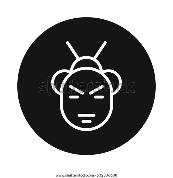 Japan Samurai Icon Isolated On White Stock Vector Royalty Free