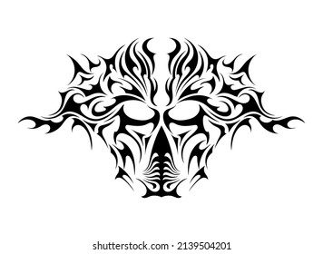 japan samurai knight helmet abstract ethnic celtic tattoo symbol sticker