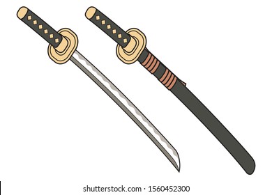 Japan Samurai Sword vector eps10