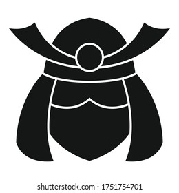 Icono del guerrero samurai japonés. Simple ilustración de Japón samurai como icono vector de guerra para el diseño web aislado en fondo blanco