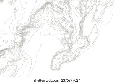 Japan sea topographic map, contour vector background.