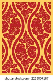 Japan seamless cloud vector ornaments with traditional	