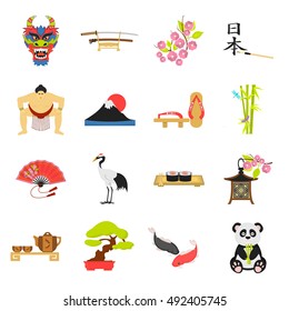 Japan set icons in cartoon style. Big collection of Japan vector illustration symbol.