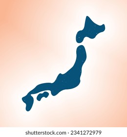 Japan shape on gradient background. Country map with scratch texture. Japan vibrant poster. Amazing vector illustration.