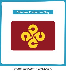 Vector de diseño plano de la bandera de la prefectura de Shimane de Japón