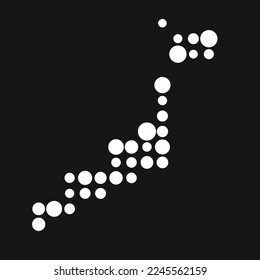 Japan Silhouette Pixelated pattern map illustration