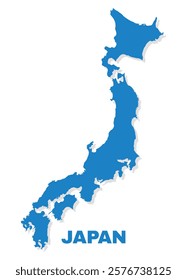 Japan simple flat vector illustration map