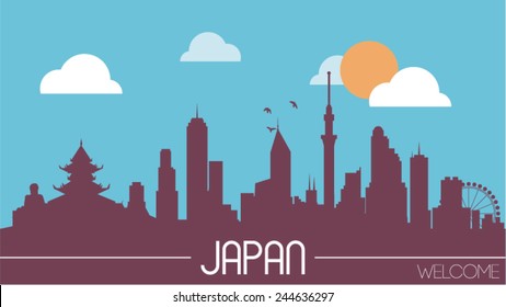 Skyline-Silhouette-Flachdesign, Vektorgrafik