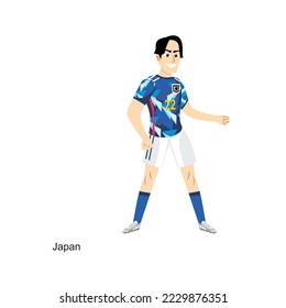 Japan Soccer Player Vector Illustration