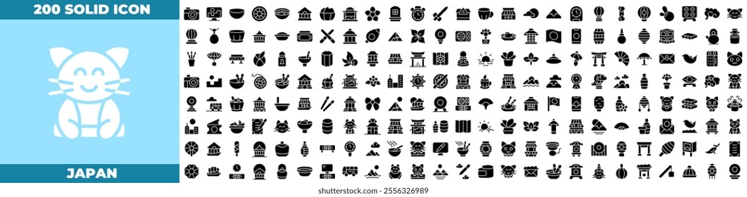 Japan Solid Editable Icons set. Vector illustration in modern thin solid style of japan icons: japanese, tradition, japan, etc