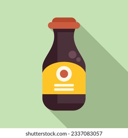 Japan soy sauce icon flat vector. Japanese food. Cooking menu