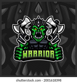 Japan Spartan Gladiator Warrior mascot esport logo design illustrations vector template, Roman Knight logo for team game streamer