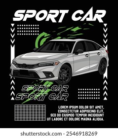 japan sport car with brutalism design