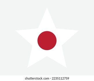 Japan Star Flag. Japanese Star Shape Flag. Nippon Nihon Country National Banner Icon Symbol Vector Flat Artwork Graphic Illustration svg