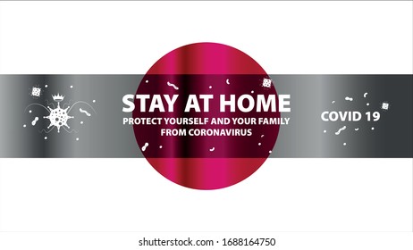 
Japan stay at home, coronavirus.Stay home, protect yourself and your family.Stop coronavirus.Vector illustration.