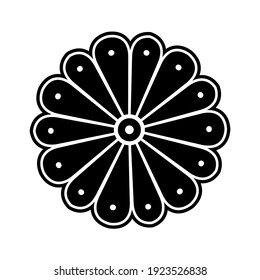 Japan style design flower Sign or Imperial symbol on white background. Vector and illustration