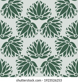 Japan style design flowers Sign or leaves symbols seamless texture or pattern on white background. Vector and illustration logo